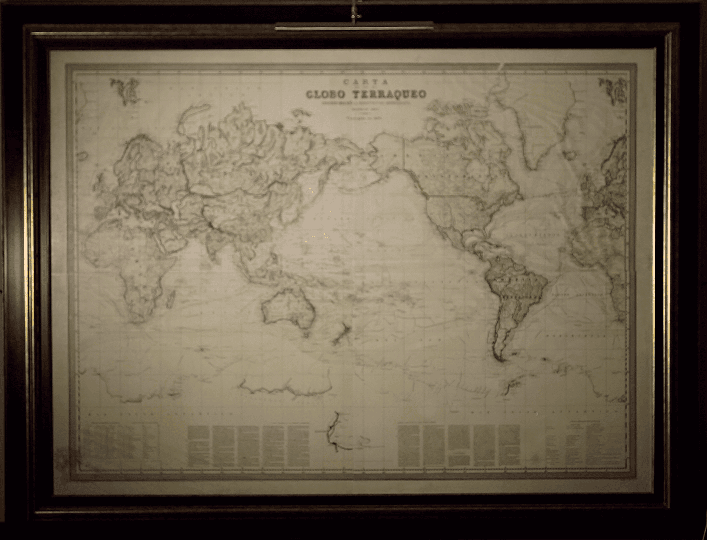 Carta Globo Terraqueo-1870-