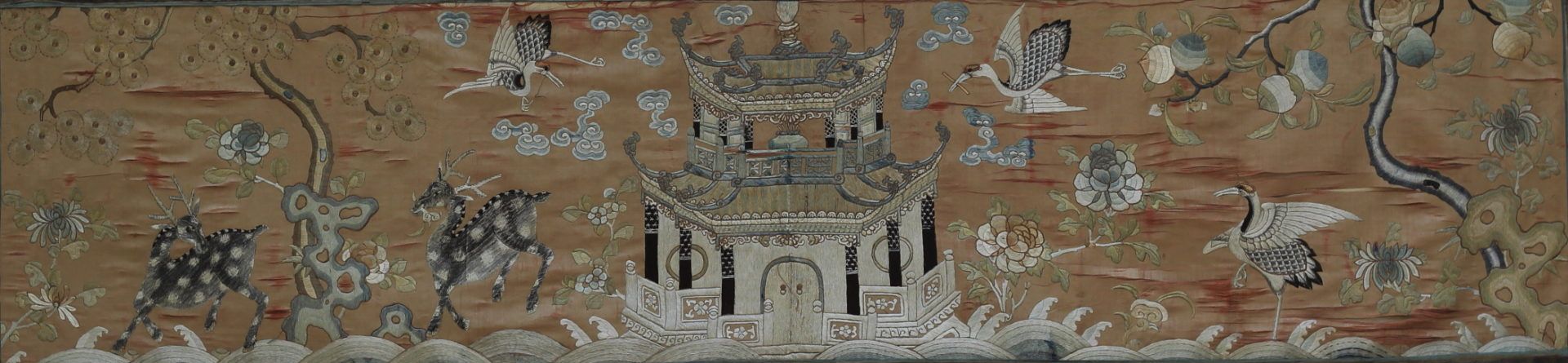 Espectacular Bordado De Seda China 19TH Antique